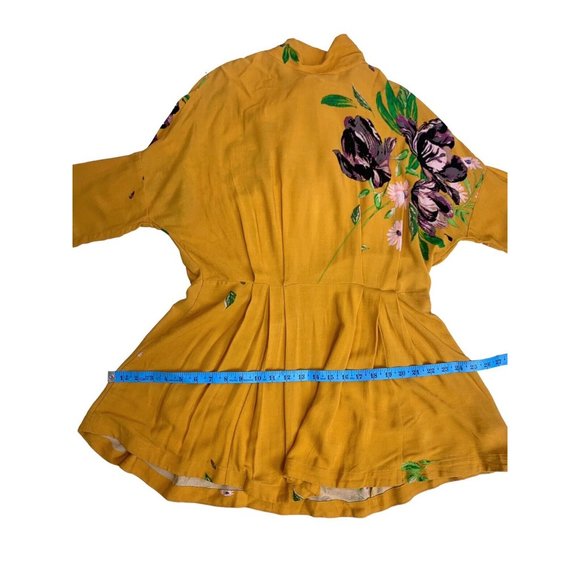 Free People “Gemma” Tunic Open Back Drop Waist Floral Mini Dress Size XS - Picture 9 of 10